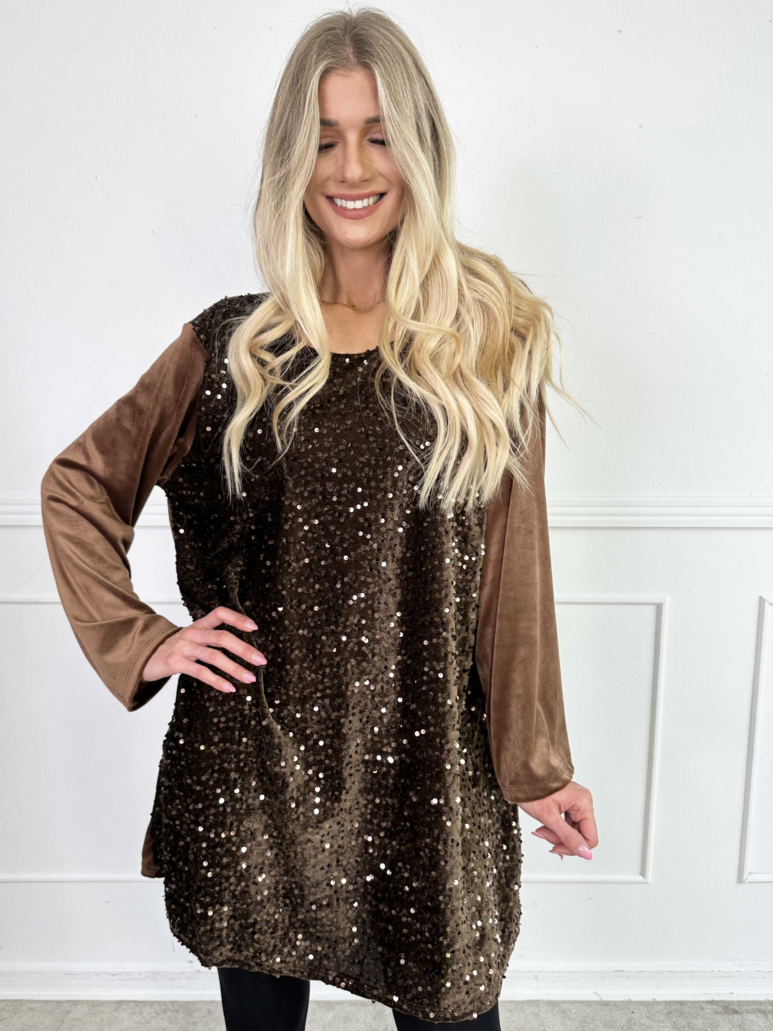 Eumonia - Blød tunikakjole med pailletter